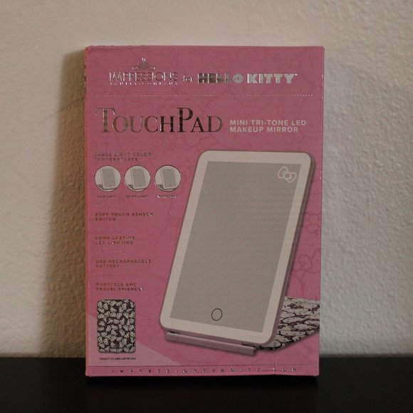 HELLO KITTY TOUCH PAD MINI TRI-TONE LED MAKEUP IMPRESSIONS VANITY MIRROR - Picture 2 of 4